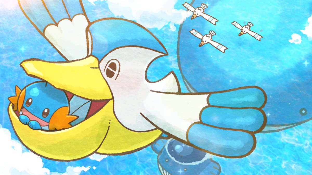 PokeMikuVOLTAGE's tweet photo. 【#ポケミク 18のオリジナル楽曲・MV】

━━━━━
６　傘村トータ（@machiomiii）

「きみとそらをとぶ」
━━━━━

12/8(金)18:30 プレミア公開✨
https://t.co/fFlQJgO4XX

#ポケモン #初音ミク #巡音ルカ https://t.co/QhkrZfS26V