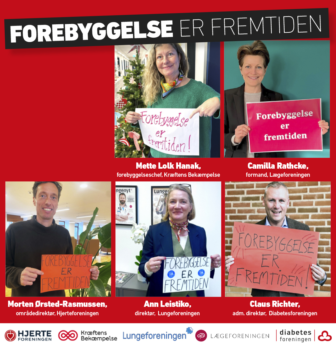 Sammen med @Hjerteforening, <a href="/Lungeforeningen/">Lungeforeningen</a>, <a href="/cancer_dk/">Kræftens Bekæmpelse</a> og <a href="/DiabetesDK/">Diabetesforeningen</a> har vi 5 forslag om forebyggelse til <a href="/Strukturkom/">Sundhedsstrukturkommissionen</a>, som kan få afgørende betydning, når der skal tegnes nye strukturer for et sundere Danmark
#ForebyggelseErFremtiden
altinget.dk/sundhed/artike…
#dkpol #sundpol