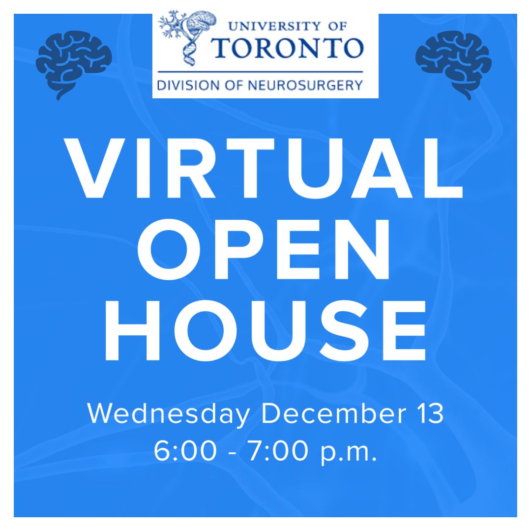 UofTNeuroSurge's tweet photo. Want to learn more about our #UofT #Neurosurgery program? 

Register for our open house next week to hear from our wonderful #faculty and #residents about a typical day in the life of a resident, cases, clinical experience, and more! 

https://t.co/682d7pTP8G https://t.co/lyL8u57rKe