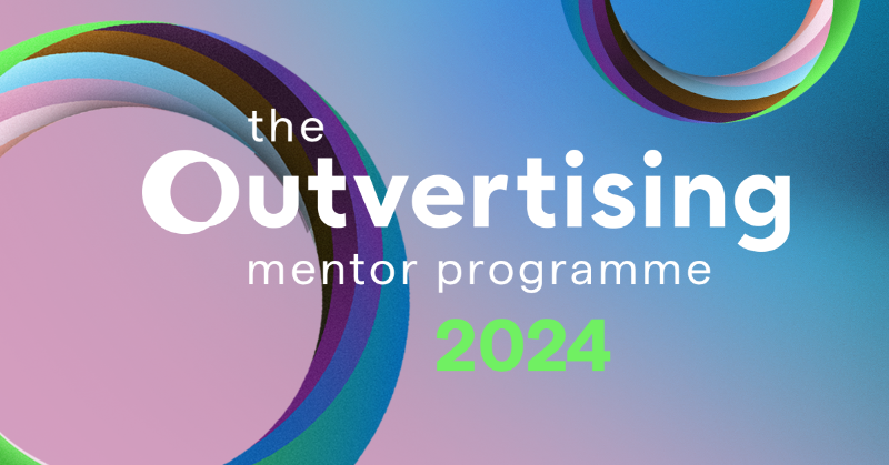 outvertising's tweet photo. Our Mentor Programme is once again recruiting mentees and mentors for its 2024 intake. The programme exists to provide vital support and guidance to those who are LGBTQIA+ and either early in their careers or looking to break into the advertising industry.

Sign Up 👇