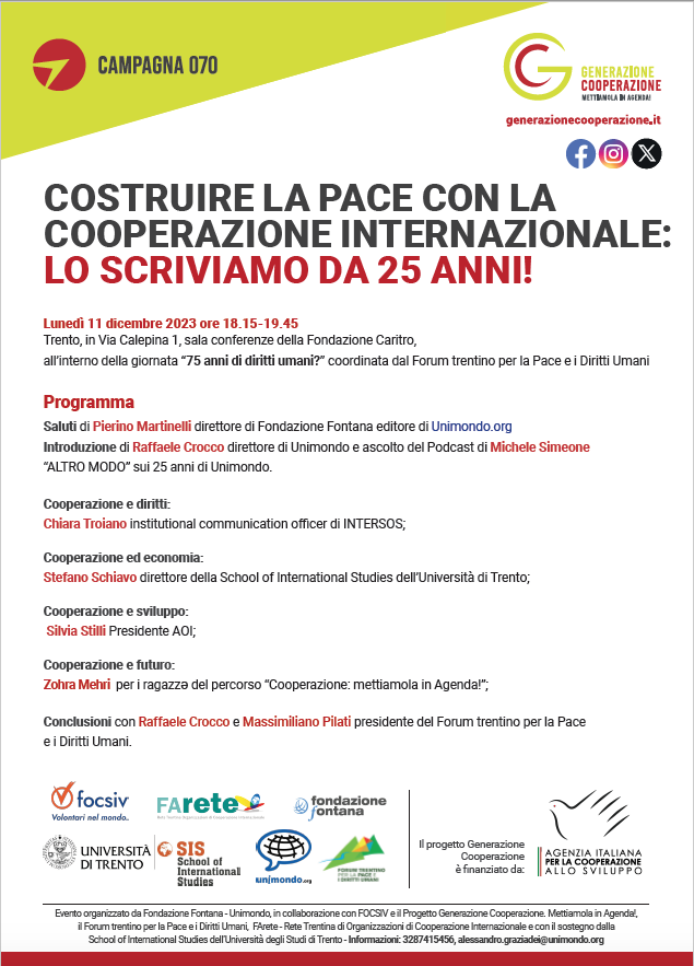 UnimondoOrg's tweet photo. Per i #25anni di https://t.co/pitMd8qzjD vi aspettiamo qui: COSTRUIRE LA PACE CON LA COOPERAZIONE INTERNAZIONALE: LO SCRIVIAMO DA 25 ANNI! #progettogenerazionecooperazione #campagna070 #cooperazioneinternazionale #Forumpace #FondazioneFontana https://t.co/xCrsMlmjnF