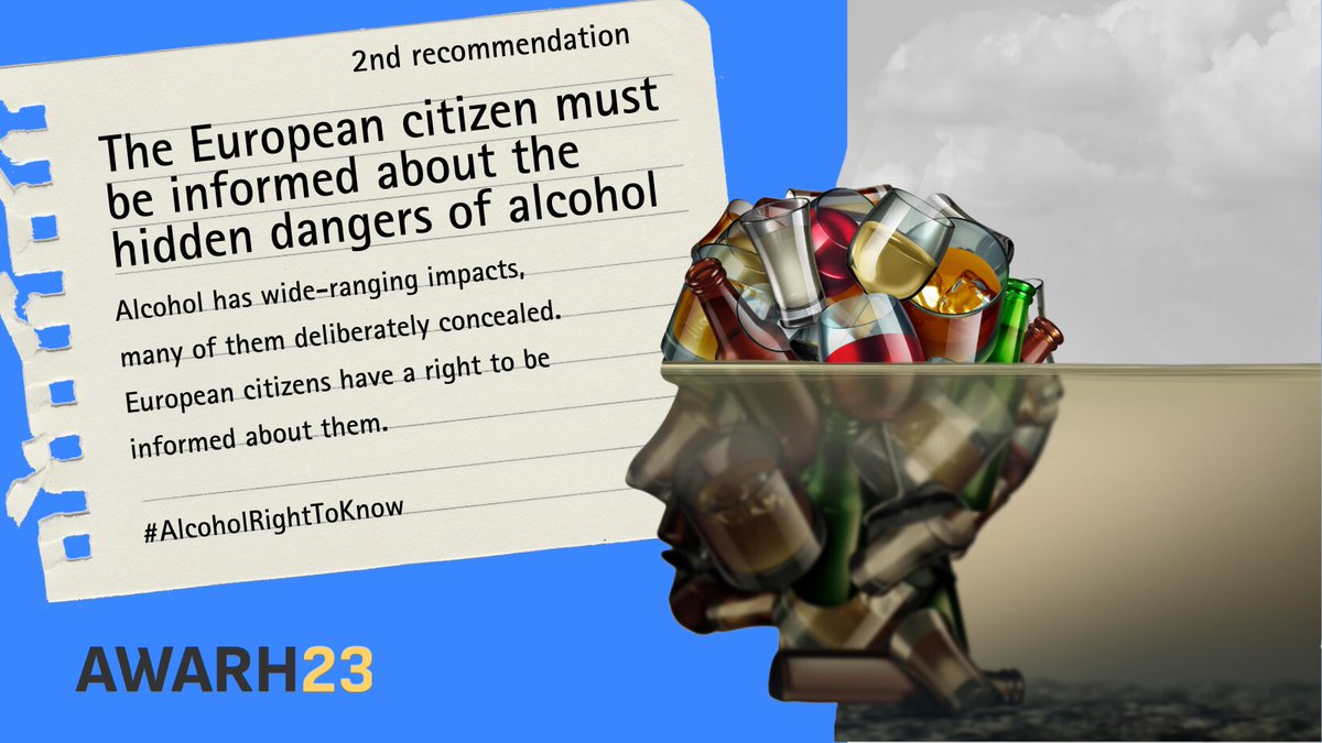 🇪🇺  EU policy makers: European citizens must be informed about the hidden dangers of alcohol.   
🔍It's your duty, to unveil the concealed negative impacts of alcohol.
👉awarh.eu/#recommendatio…

#AlcoholRightToKnow