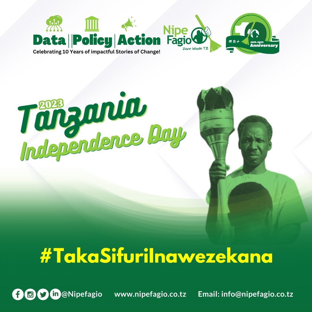 Tunawatakia maadhimisho mema ya kumbukizi ya siku ya Uhuru.
…..
#Uhurutz #tanzaniaindependence2023 #uhurutz #TakaSifuriInawezekana #ZeroWasteTZ #ZeroWasteFuture #GoForZeroWaste #WasteFreeTZ #TakaSifuriInawezekana #SUPfreeEAC #PlasticFreeTZ