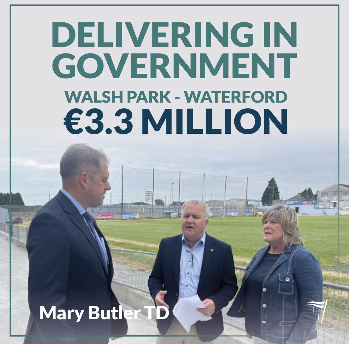 🚨Breaking News!!🚨
€3.3m allocated <a href="/WaterfordGAA/">Waterford GAA</a> for the continued redevelopment of Walsh Park. Many thanks to Minister <a href="/ThomasByrneTD/">Thomas Byrne</a> for visiting Walsh Park in June, viewing the plans &amp; meeting with Chair Sean O Reagan &amp; Board #Deliveringingovernment #DeliveringforWaterford
