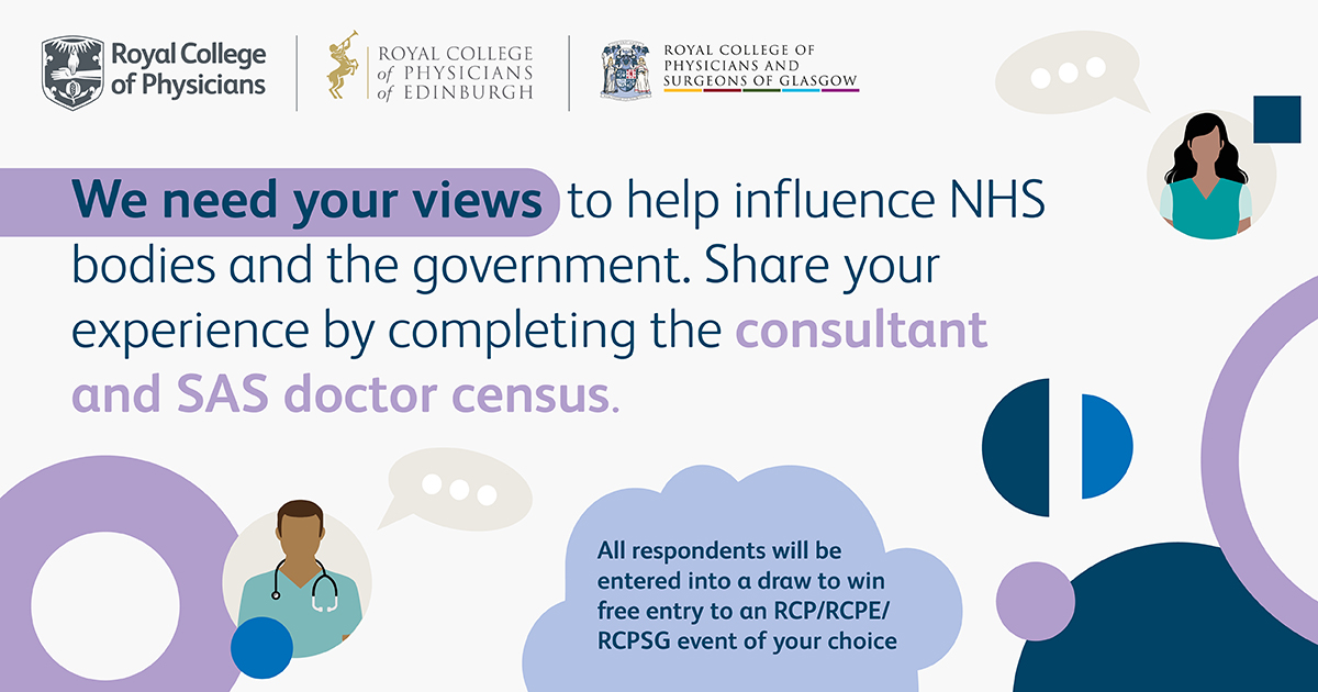 There's still time to complete the 2023 consultant and SAS physician census! Share your experiences to highlight workplace issues and influence change. Check your email for a message from the three Royal Colleges of Physicians with your link to complete the census.