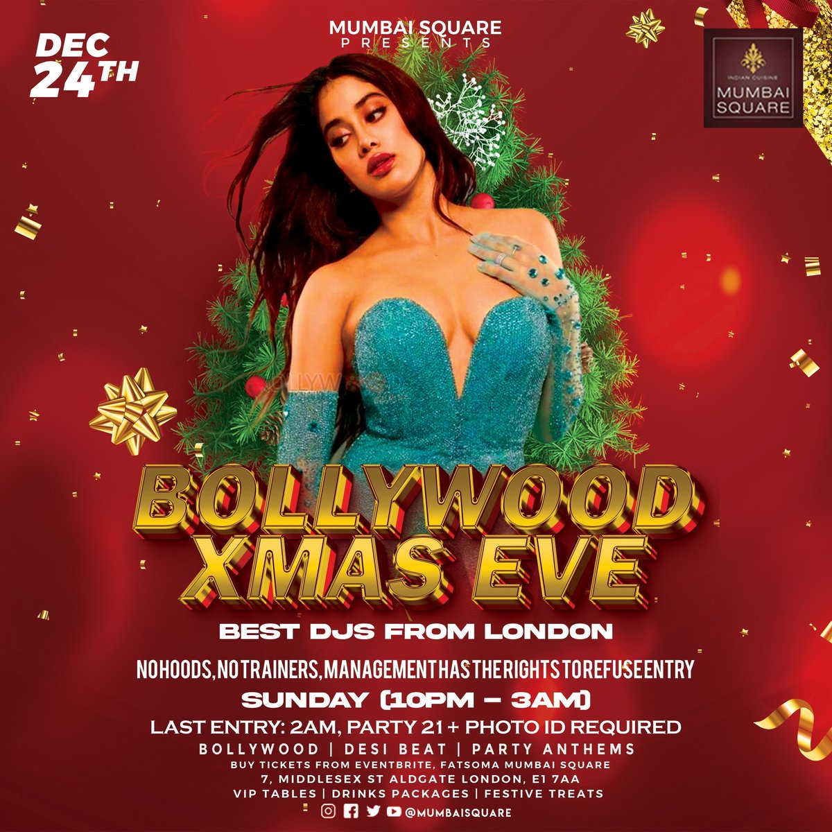 Witness crazy partying on 24th Dec Sunday @mumbaisquare
Early Birds selling out fast Grab yours today!
eventbrite.com/e/bollywood-xm…
#bollywoodparty🎉🍸 #bollywoodsongs #bollywooddance #londonnightclubs #londonparties #mumaisquare #londonclubnights #nightclubevents