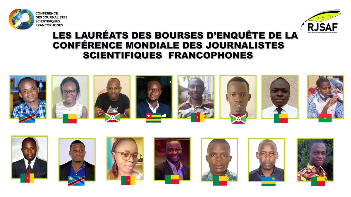 Nos lauréats ont soumis des projets d’enquêtes journalistiques en lien avec la crise climatique, environnementale et écologique.

Ces bourses encouragent les collaborations internationales entre journalistes scientifiques francophones, sur des sujets transnationaux, en Afrique.