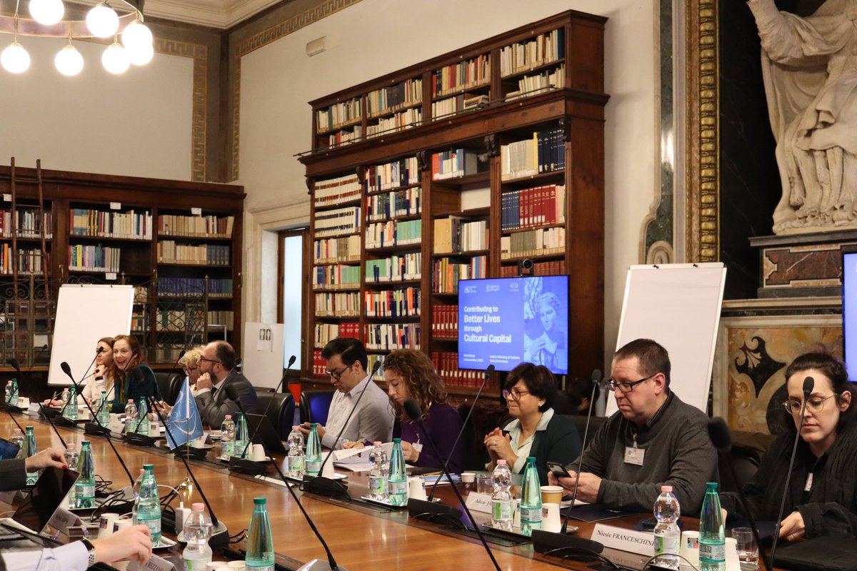 ICCROM's tweet photo. Following the reception and conversation on “Contributing to Better Lives through Cultural Capital”, our Valuing Cultural Capital event continues today. We are at @mic_italia, for a workshop on evidencing heritage value, geared towards cultural economists &amp; heritage practitioners https://t.co/CbnKzenf8T