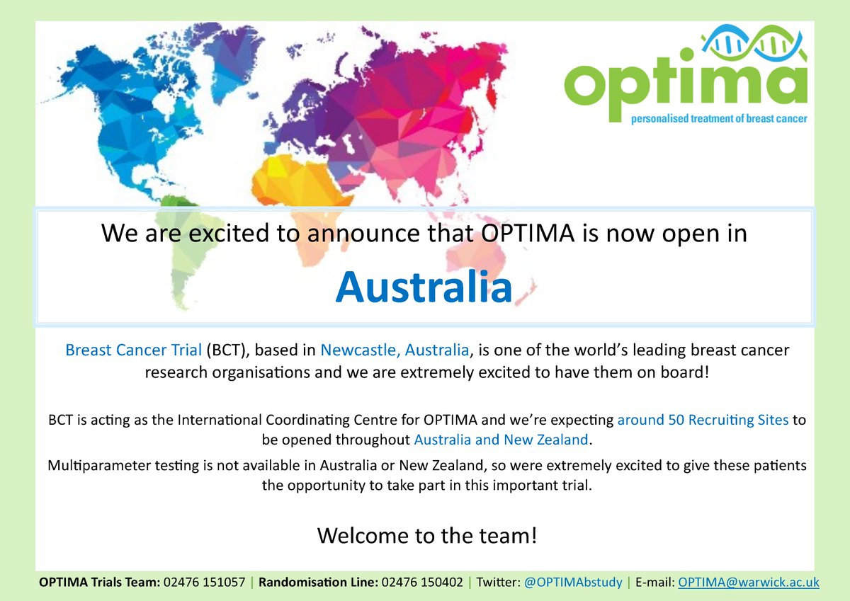 An extremely exciting day for OPTIMA 🤩 Welcome aboard #OPTIMAAustralia! 🇦🇺❤️🐨 #OPTIMAinternational #whywedoresearch