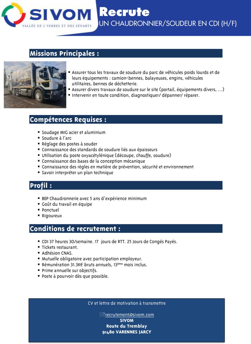 Infos_SIVOM's tweet photo. Le SIVOM recrute ! https://t.co/HRSVaOSf5B