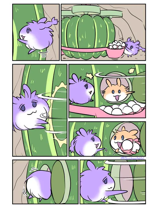 1318日目 石のおやつをかぼちゃにくくりつけて 