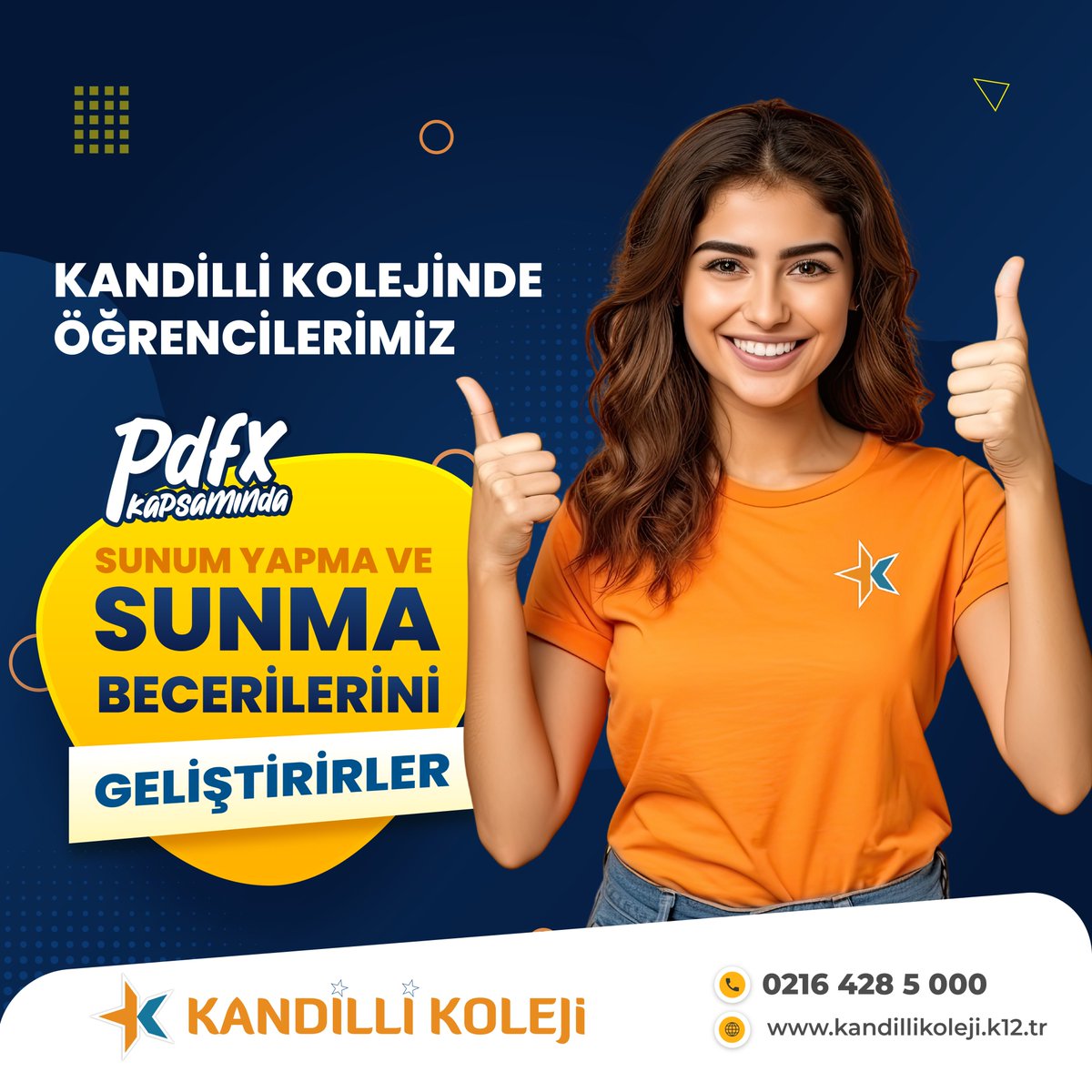 5.6.7. ve 9. 10.sınıflarda öğrencilere yıl içinde 15 günlük periyotlarda uygulanan PDFx (Paylaşmaya Değer Fikirler) uygulaması sayesinde öğrenciler, geleneksel ödevler yerine araştırma, inceleme, çalışma ve sunum becerilerini geliştirmek adına çok sayıda proje üzerinde çalışırlar