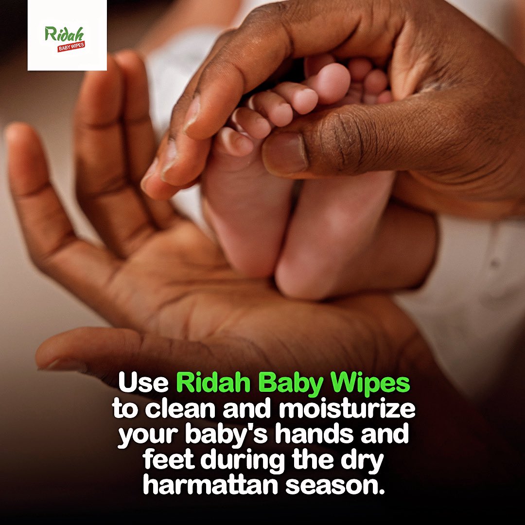 Ridah baby wipes are prefect to clean your babies hands and feet during this cold harmattan season. 

Ridah wipes are Alcohol free and causes no skin irritation for your babies

#ridahbabywipes #babies #funtimes #wetwipes #naturalingredients #healthybaby #tgif #exploremore #mom