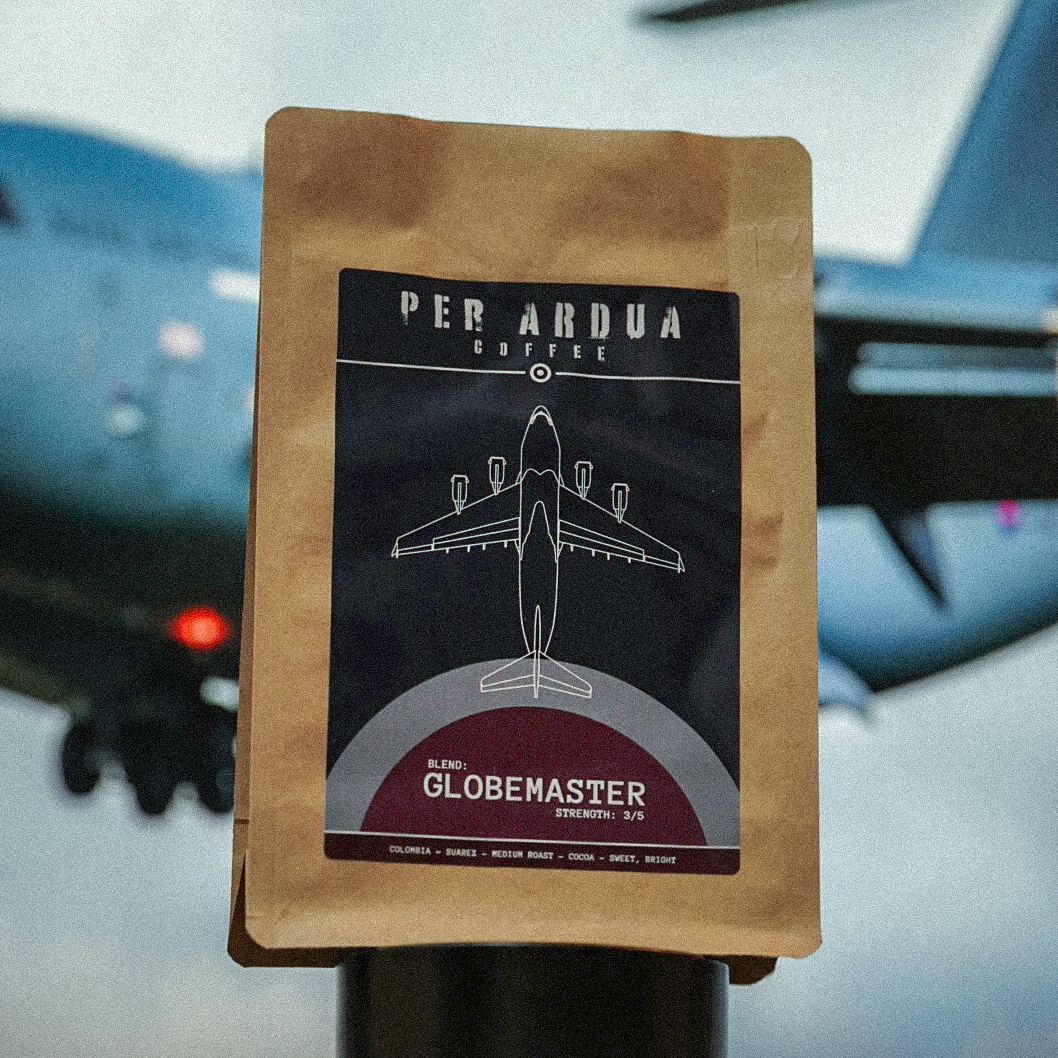 Our Globemaster blend packaging! Let it carry you through tough mornings.
Per Adrua
#RAF #CoffeeExcellence ✈️ #royalairforce #perardua #throughstruggle

#RAF
#RoyalAirForce
#RAFCoffeeBlend
#rafnews
#royalairforceuk
#perardua
#perarduaadastra
#globemaster
#rafbrizenorton