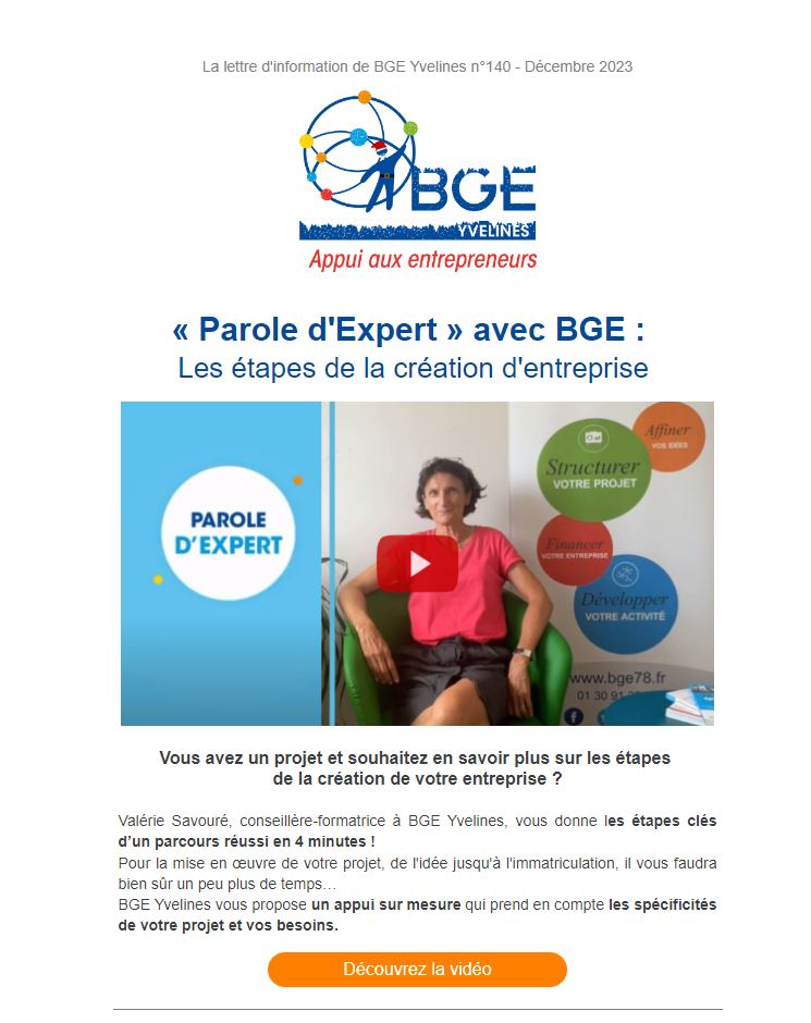 La dernière lettre d’information de <a href="/BGEYvelines/">BGE Yvelines</a> est parue.
Vous pouvez dès à présent la consulter et vous inscrire pour recevoir nos prochaines actualités : bge78.fr/lettre-d-infor…