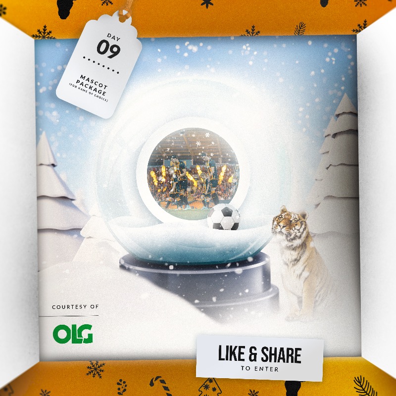 HullCity's tweet photo. OLG MEMBER GIVEAWAY! 🎁 🎄

Win the chance to be a mascot and walk out with one of our players at your game of choice. 🐯

(Subject to availability)

How to enter: Like and share this post. You must be a member to win!

#hcafc | @On_Line_Group
