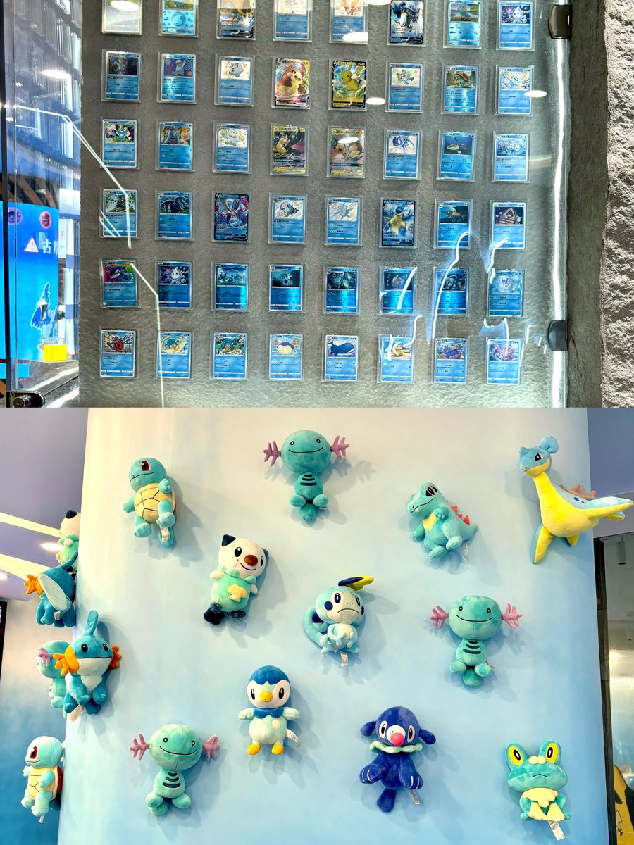 JiangTimo's tweet photo. First PTCG Gym in China and obvious it's water type theme~
logo is Pikachu and Cramorant😂

#pokemon #ポケモン #PokemonChina
@3clipse_tt @pokebeach_wpm https://t.co/I982iMgUI9