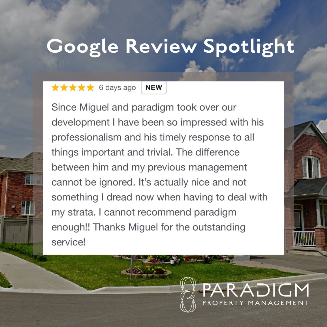 ParadigmPrMgmt's tweet image. paradigm.property.mgmt Another great review that we'd like to show off! If you're our client, have you left yours yet? You could be posted next!