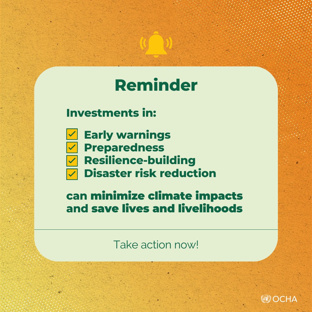 Preparing before disasters strike means⬇️loss of life, livelihoods, infrastructure & more. The @UNCERF Climate Action Account launched at @COP28_UAE will expand the use of anticipatory action, to help communities prepare & get ahead of predictable climate-related emergencies.