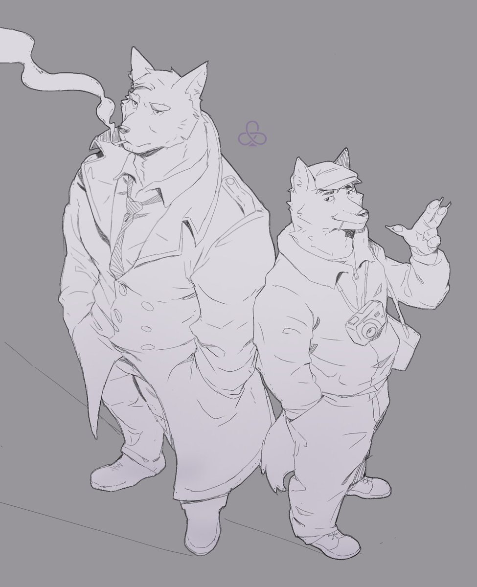 oh yeh habe this old sketch of William and Murdy as blacksad and Weekly for now