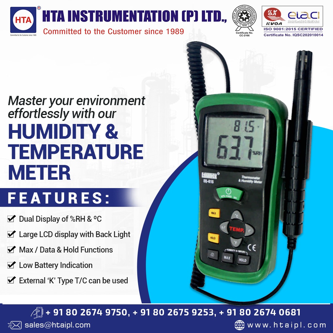 htaipl's tweet photo. Dive into precision with #HTAIPL – your trusted source for top-notch Humidity and #temperaturemeters, setting the standard for accurate climate control!🌡️

📲Call: + 91-80-26749750, + 91-80-26759253, + 91-80-26740681
🌐 https://t.co/gKnqnbPLWL

#humiditymeter #calibrationservices https://t.co/unDQnX5qhC