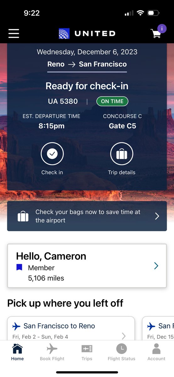 Wish I could fly <a href="/AlaskaAir/">Alaska Airlines</a> RNO-SFO! They are better.