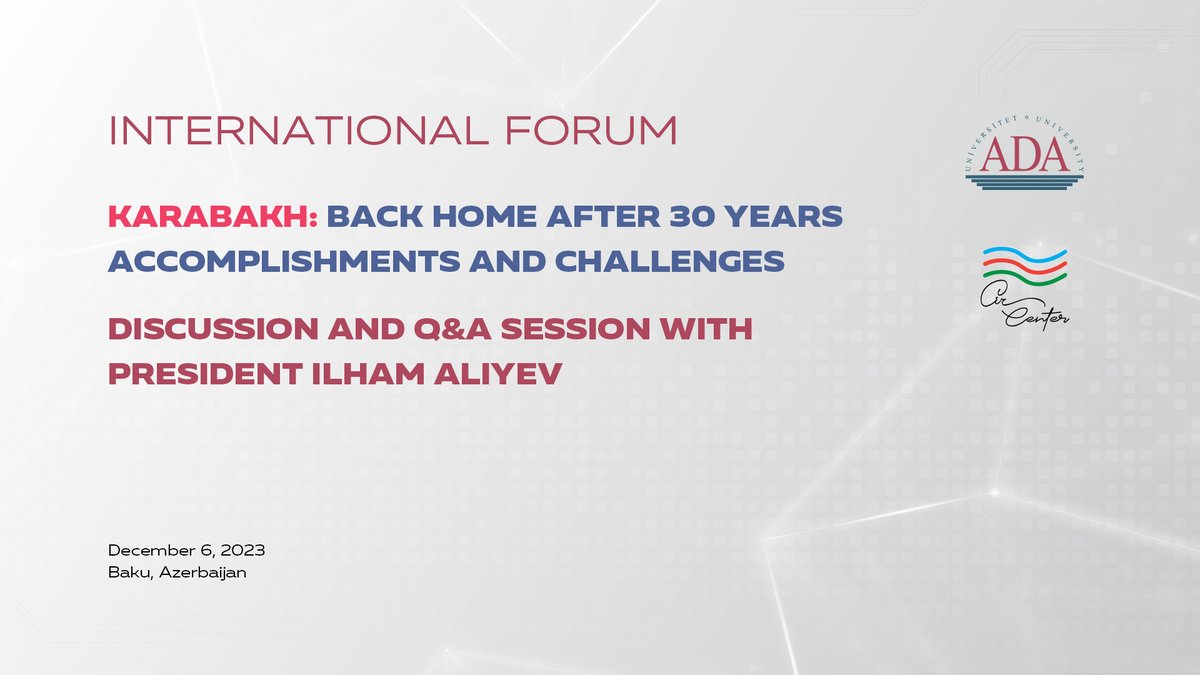 International Forum “Karabakh: Back Home after 30 Years. Accomplishments and Challenges”
youtube.com/watch?v=XxVb83…