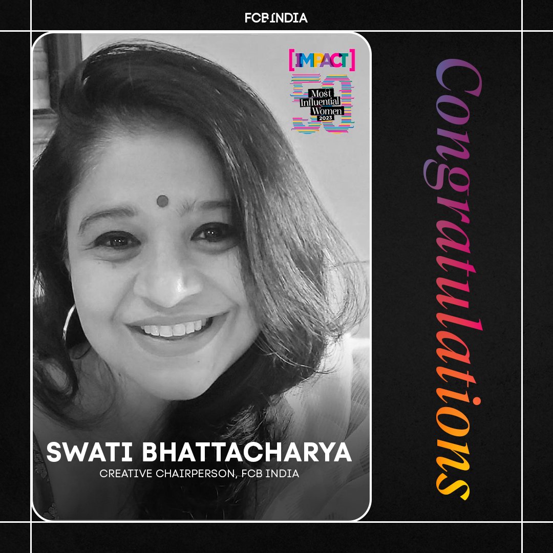 fcb__india's tweet image. Congratulations Swati Bhattarcharya, Creative Chairperson FCB India and Chandni Shah, COO FCB Kinnect on making it to the IMPACT 50 Most Influential Women List 2023.

@FCBKinnect @FCBGlobal

#FCBIndia #FCBKinnect #FCB #MostInfluentialWomen #WomenLeaders