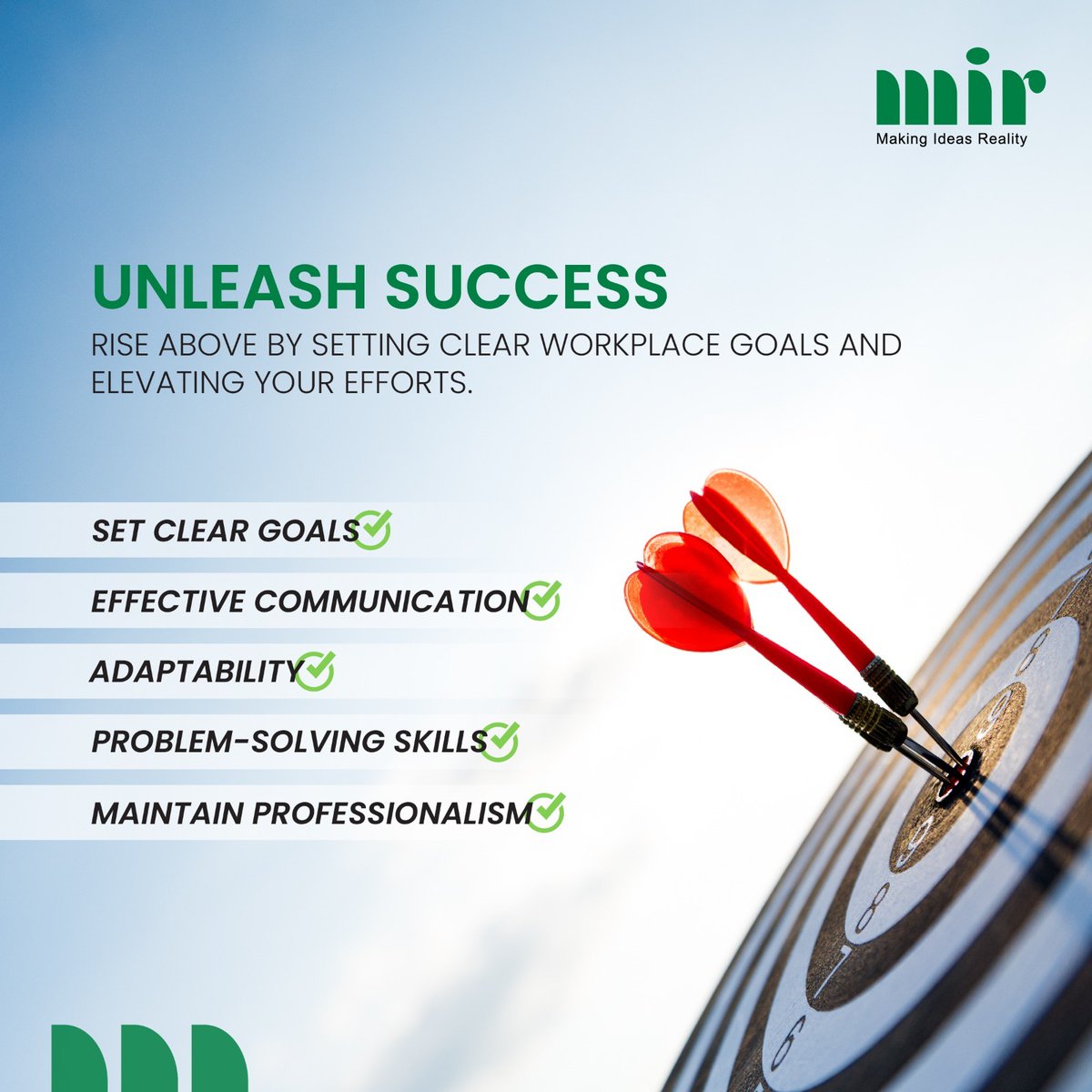 MirGroupBD's tweet photo. Are you ready to shine in the workplace?

Elevate your work game with clear goals, effective communication, adaptability, problem-solving prowess &amp; unwavering professionalism.

https://t.co/lFVE8ombqX

#CareerSuccess #ProfessionalDevelopment
#GoalSetting #CareerGoals
#mirgroup https://t.co/VsD3IVgtx2