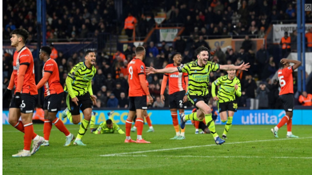 loraah_xD's tweet photo. Arsenal won 4-3 against Luton Town with a header from Declan Rice in stoppage time, sending them five points clear at the top of the Premier League. Gabriel Martinelli and Gabriel Jesus also scored for Arsenal, while Gabriel Osho and Elijah Adebayo scored for Luton. 
@CristianKhts
@pazzadei5sos
@ZitzChitz
@ClairePaterson9
@veys_qy
@mmonstertumblr
@MarcelBur99
@Owen_Falconer8
@robessaa
@searchuser1
@slaytanic_sam
@Alexis81347857
@AirsoftdepotD
@AlishaZach
@ballboy44mjd
@__ImThaBEST
@bumholio69
@ashleyteardrop
@OUAnthonyLange
@SwiftMatti61651
@AguilarVer16223
@daniels_fr40399
@Coha05_
@yami10101092
@AtxccC
@steletas
@cardolstarlight
@BYNUM50