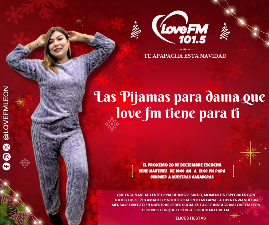 Participa para ganar Tu Pijama ¿Por qué te gusta escuchar Love Fm 101.5 ? 🌲☃️❄️