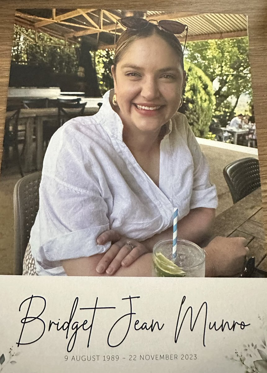 A huge thanks to everyone who attended today’s funeral service for our amazing Bridget Munro. Thanks to all our friends, family and colleagues that made the long trip to the Southern Highlands to celebrate her amazing life. She would have been so happy to see you all ❤️❤️❤️