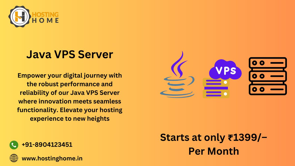 Hostinghome1's tweet image. Fuel your code with precision and power on our Java VPS Server from Hosting Home. Where cutting-edge technology meets seamless execution.
Visit Us
hostinghome.in/java-vps-serve…
Contact us
+918904123452
+919019068720
#javavps
#vps
#java
#javaserverpages
#vpsprovider