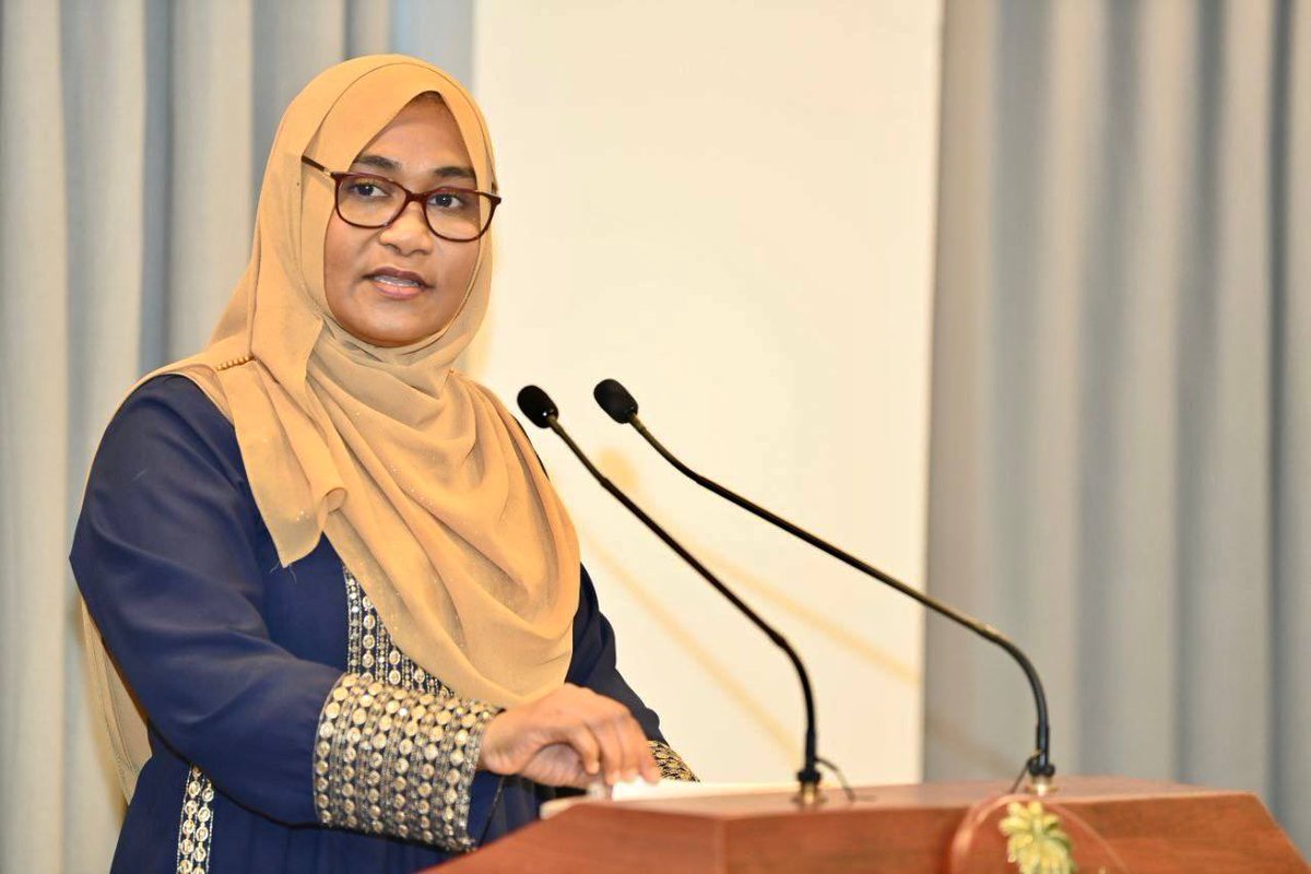 presidencymv's tweet photo. First Lady Sajidha Mohamed attends the Gender Data Use in Policy Making Validation and Advocacy Workshop, which included a high-level panel discussion of the research findings of the pilot research conducted by @statsmaldives in collaboration with @MoSFDmv and PARIS21. https://t.co/kiUFig4Gwn