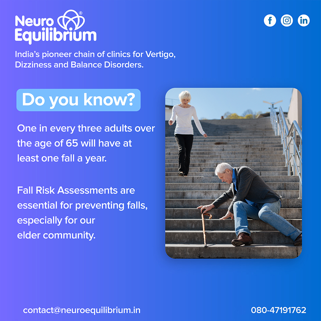 Falls Risk Assessments are vital to keep our elderly loved ones safe and sound. Stay Safe, get your Fall Risk Assessment today #elderly  #safe  #elderlycommunity #health #healthcare  #healthandwellness #healthinnovations #Innovation 

Know more: neuroequilibrium.in