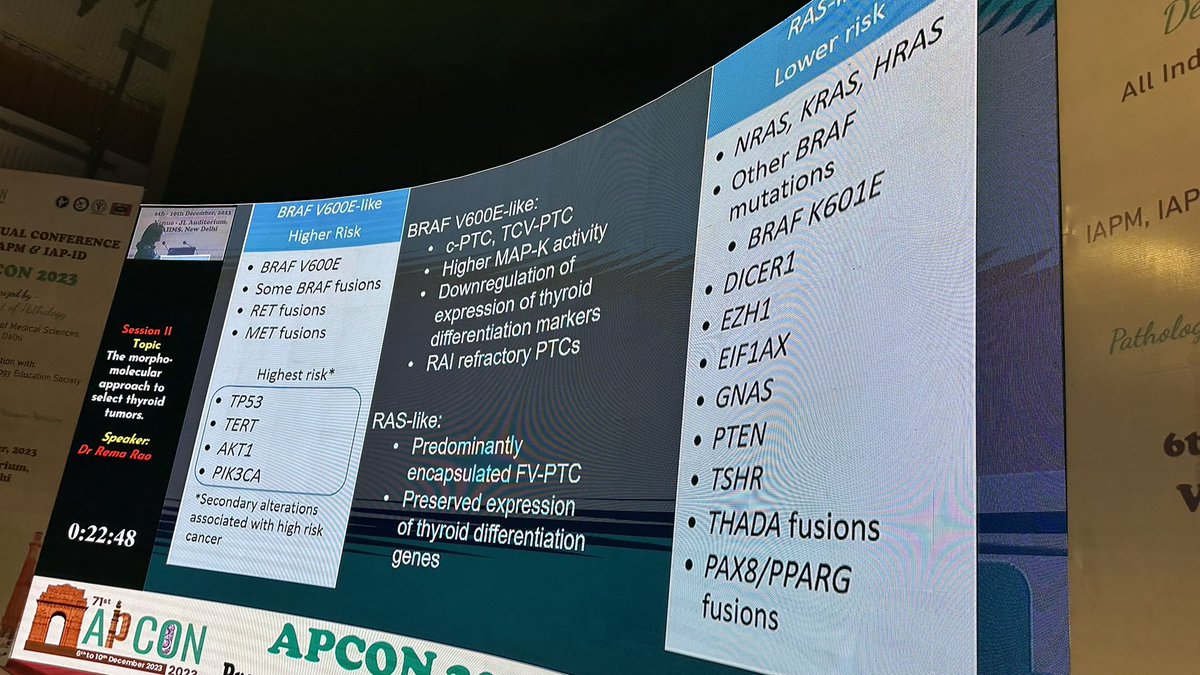 mathuraiims's tweet image. Dr Rema Rao sharing pearls on morpho molecular approach to thyroid tumors 
#APCON2023