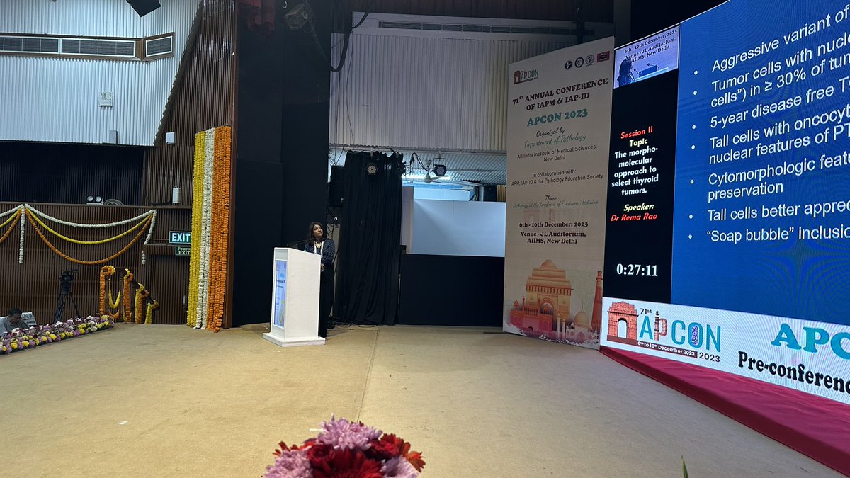 mathuraiims's tweet image. Dr Rema Rao sharing pearls on morpho molecular approach to thyroid tumors 
#APCON2023