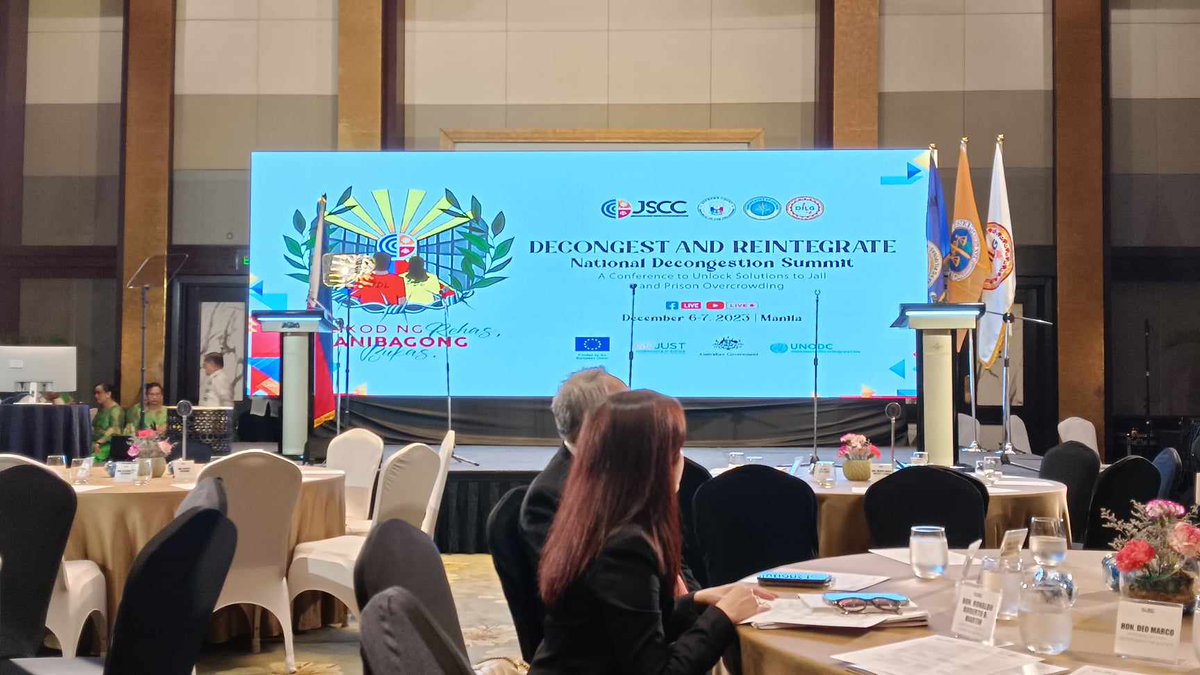 With one of the most overcrowded jails &amp; prisons in the 🌎, the 🇵🇭 pledged their commitment today to #PrisonDecongestion at the <a href="/UNODC/">UN Office on Drugs & Crime</a>-SEAP-organized National Decongestion Summit, with <a href="/senatePH/">Senate of the Philippines</a>,<a href="/HouseofRepsPH/">House of Representatives of the Philippines</a>, <a href="/SCPh_PIO/">Philippine Supreme Court Public Information Office</a>, <a href="/dojphofficial/">Department of Justice (DOJ)</a>, <a href="/EUinthePH/">EUinthePhilippines🇪🇺🇵🇭</a>, <a href="/EUAmbPH/">EU Ambassador to the PH 🇪🇺🇵🇭</a>,<a href="/AusAmbPH/">Marc Innes-Brown</a>, <a href="/UNOPS/">UNOPS</a>