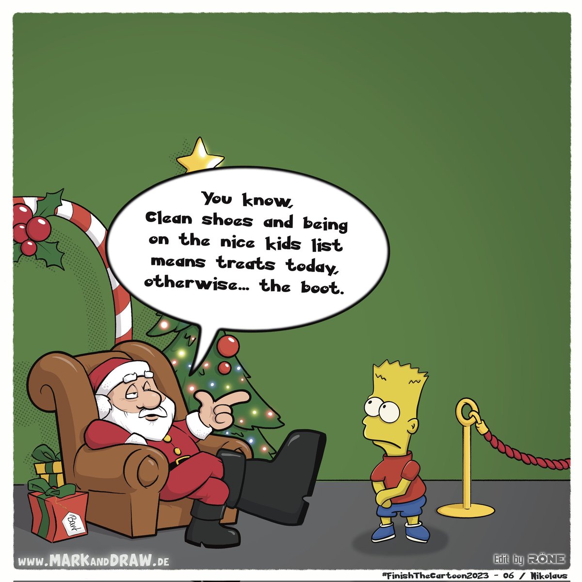 _FotoHorst_'s tweet photo. #FinishTheCartoon #06 - #Nikolaus. Mit ist nichts vernünftiges eingefallen, ausser dem hier.
#TheSimpsons
#booting #stiefeln
#digitalart #Procreate
@mark_and_draw https://t.co/EnYMryouFO