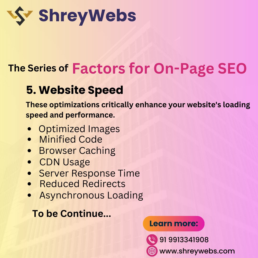 Shreywebsseo's tweet image. Boost your site&apos;s speed to the max! Unleash faster load times and smoother performance with these top Website Speed optimizations. 
#Shreywebs #onpage #onpageseo #onpageseotechniques #LocalSEO #LocalSEOservices #WebPerformance  #DigitalMarketing   #SEO #SpeedOptimization