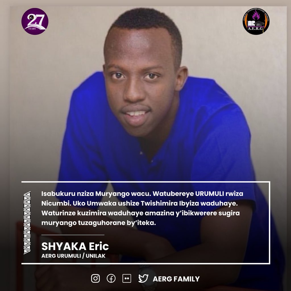 IBUKAYouth's tweet photo. Isabukuru nziza Muryango wacu. Watubereye urumuri rwiza. Uko Umwaka ushize Twishimira Ibyiza waduhaye, waturinze kuzimira waduhaye amazina Y’ibikwerere. Sugira Muryango Tuzaguhorane byiteka.

Shyaka Eric 
AERG URUMULI Section ya Unilak

#AERG27
#NiRweme
#NiRwemeConcert https://t.co/g8lnmrmO3E