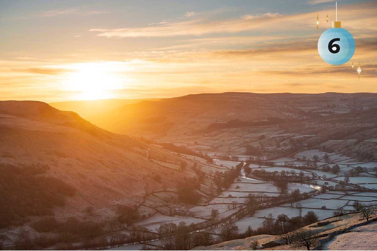 We are revealing your favourite #YorkshireDales locations here every day, running up until #Christmas day, with our virtual #AdventCalendar 🎁 Sunrise on a beautiful crisp winter morning looking across #Swaledale 🧡 📸 Alex Halin