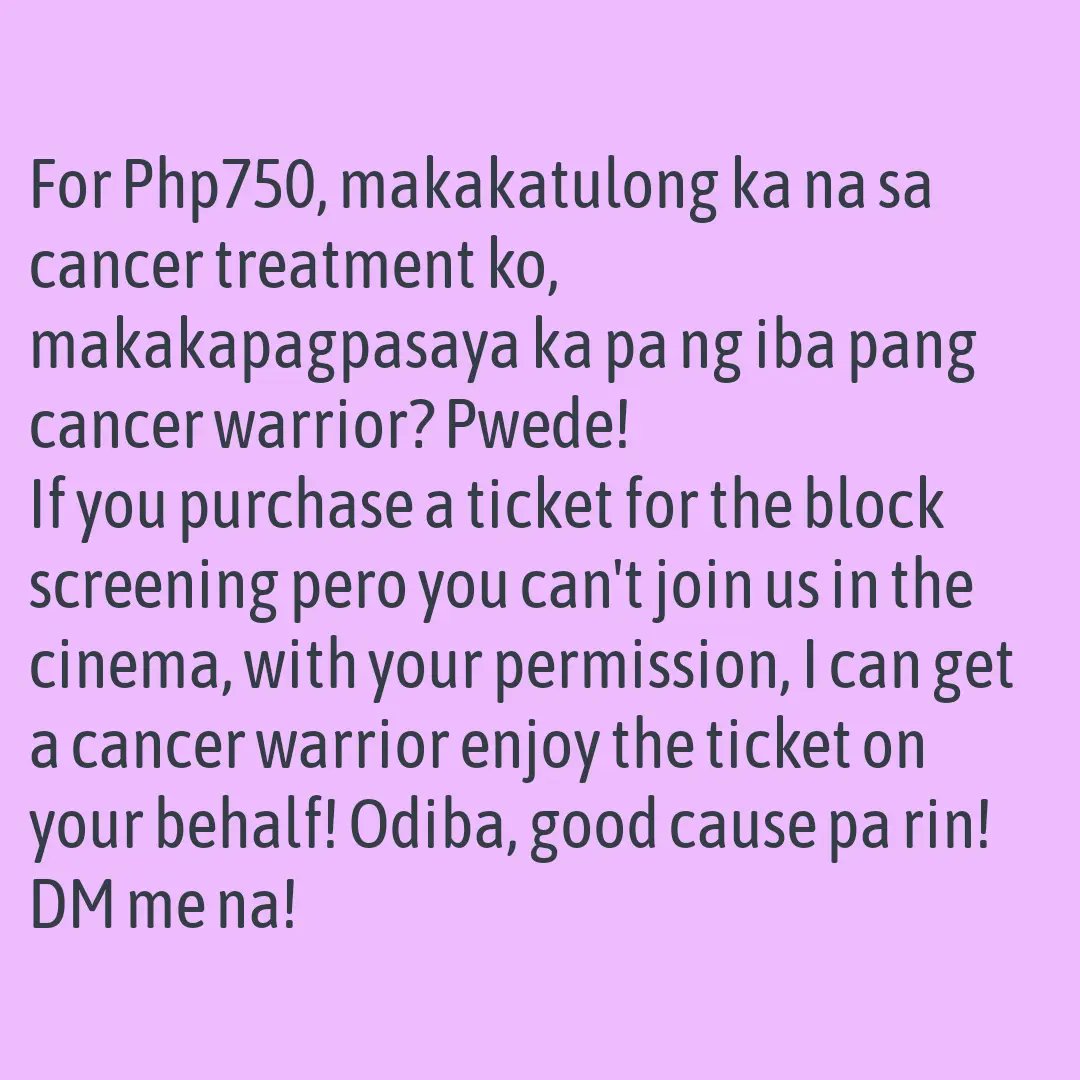 2 good causes for Php750 only! Let's go!!

#KayaNiKaiAngKanser 
#PinkWarrior