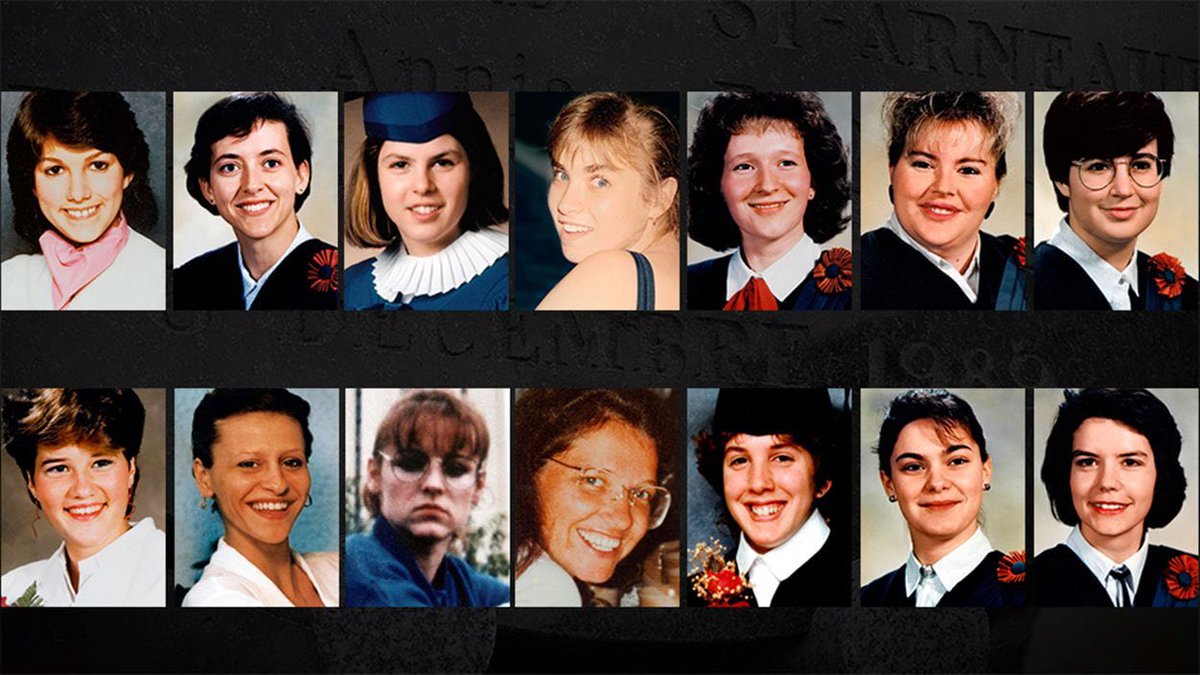 Le 6 décembre 1989, quatorze femmes ont été assassinées à l'École #Polytechnique de Montréal parce qu'elles étaient des femmes. C’était il y a 34 ans.