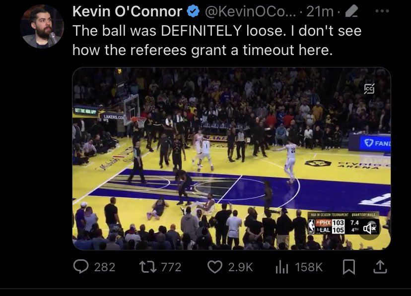 G0PACKGO_'s tweet photo. (Thread) list of celebs/media/players calling out the NBA for rigging the game tonight 

1) Kevin O’Connor https://t.co/Ot694voHb6