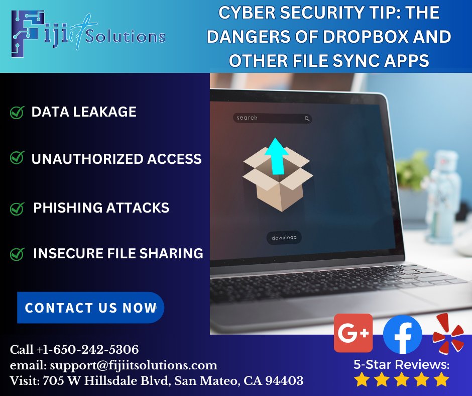 fijiitsolutions's tweet photo. By understanding and addressing these risks, users can make more informed decisions about using file sync services securely. #fijiitsolutions #bayarea #sanmateo #tips #filesyncing https://t.co/ozYKAZglTJ