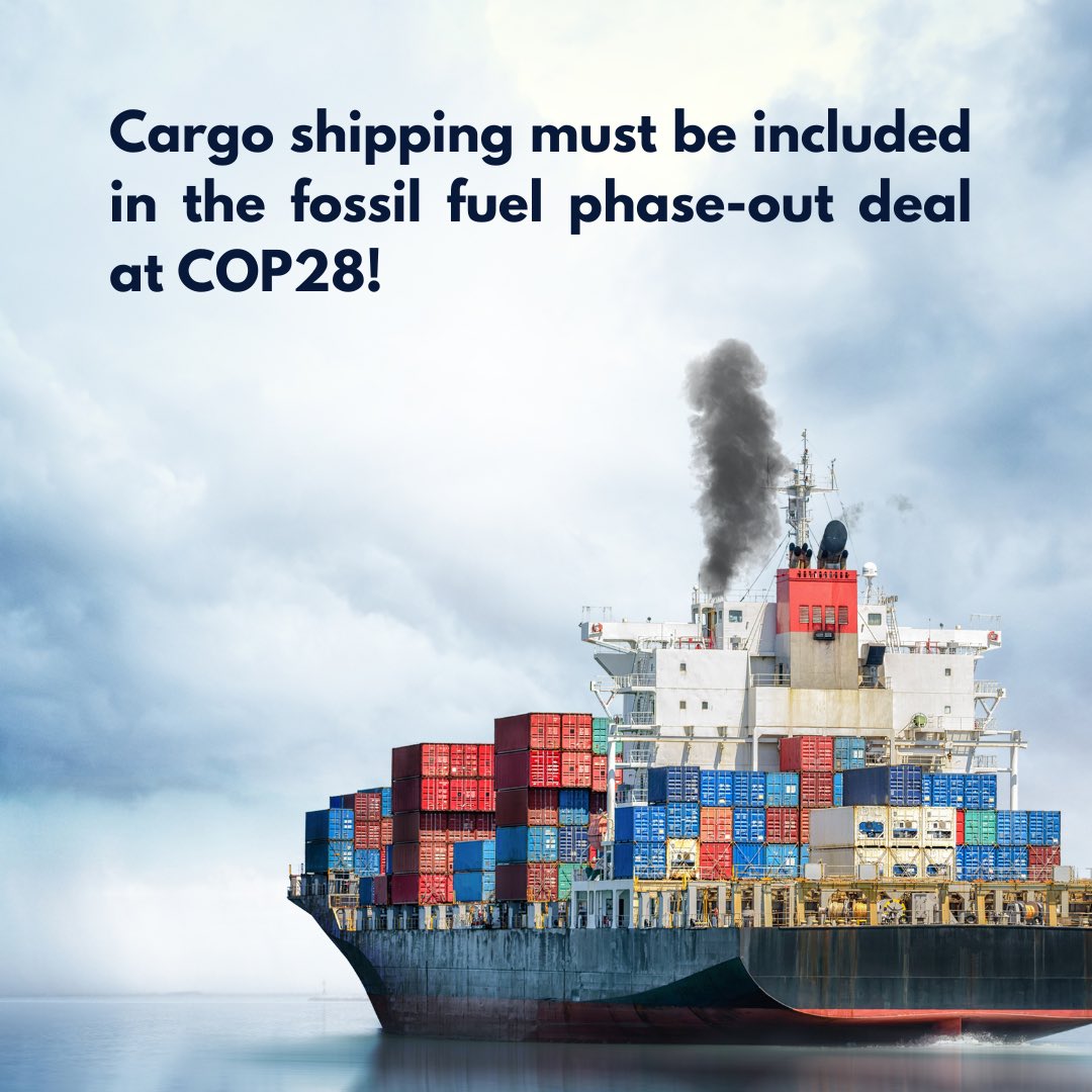 🚢 Cargo shipping contributes 3% to global emissions and countries need to make sure it’s part of the #COP28 fossil fuel phase-out conversation! Earlier this year, the @UN shifted the shipping industry toward a zero-emission future and the @COP28_UAE must continue that…