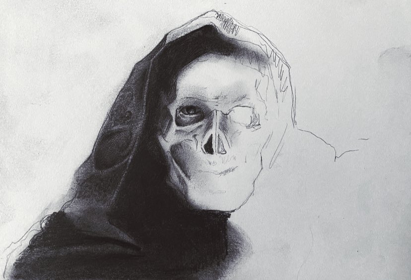 WIP Frank Langella skeletor #wip #mastersoftheuniverse #franklangella #film #movie #80s #cultclassic #artwork #drawing #portrait