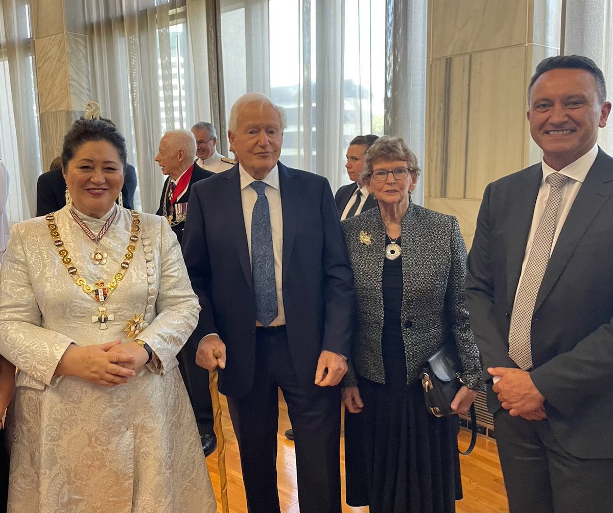 DavidMacLeodMP's tweet image. State Opening of Parliament by Her Excellency The Right Hon Dame Cindy Kiro, G.N.Z.M., Q.S.O.  Photo also with Jim Bolger