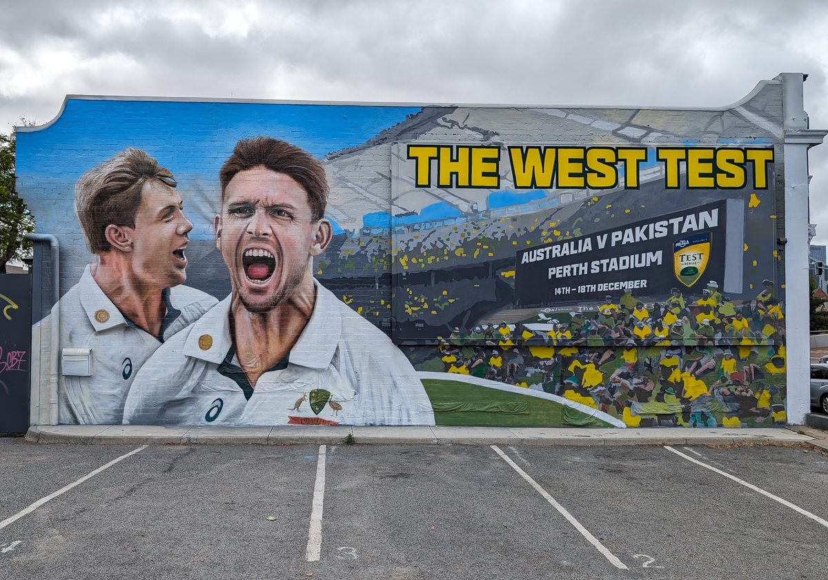 📍 Newcastle Street, West Perth

Six days of stunning work from artist Michael Betts and team to create this masterpiece!

#AUSvPAK #TheWestTest #FillTheHill